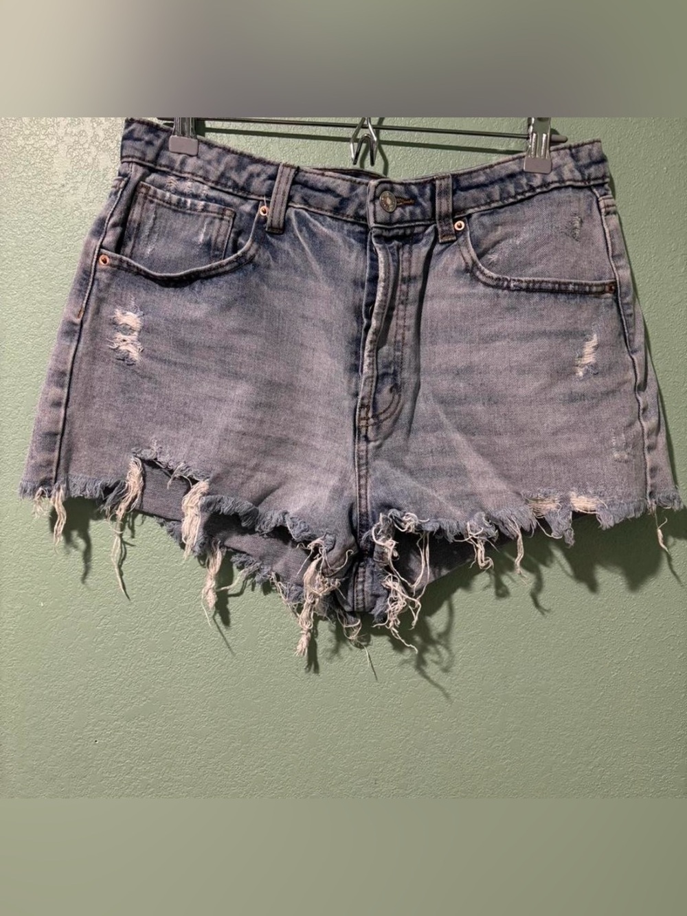 wild fable Light Blue Frayed Hem Denim Shorts